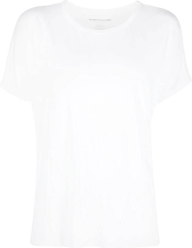 Majestic Filatures Getailleerd T-shirt Wit