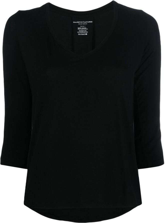 Majestic Filatures Jersey T-shirt Zwart
