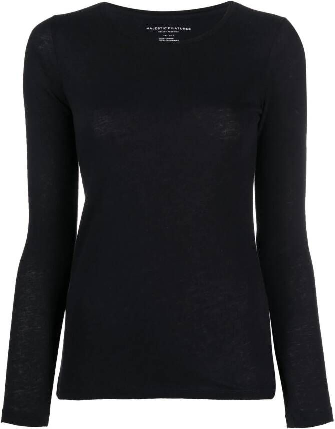 Majestic Filatures Gebreide top Blauw