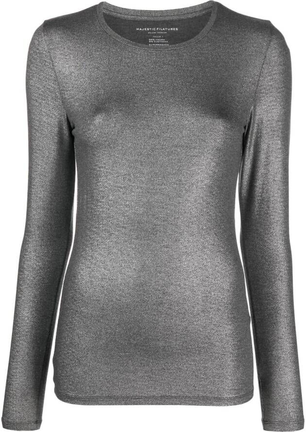 Majestic Filatures Sweater van lurex Grijs