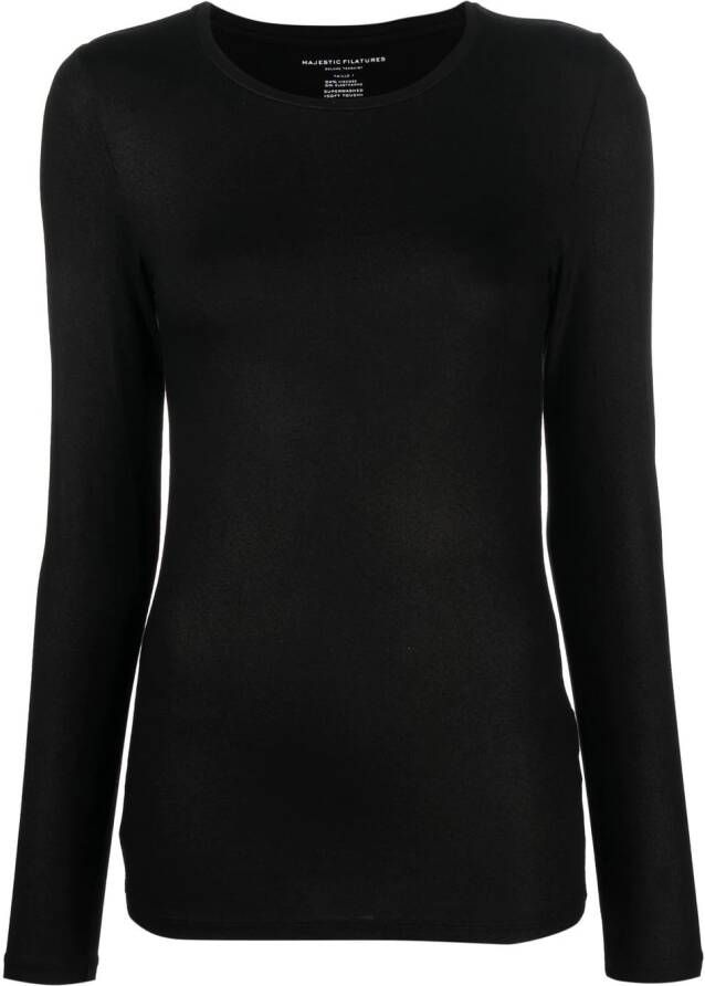 Majestic Filatures Sweater van lurex Zwart