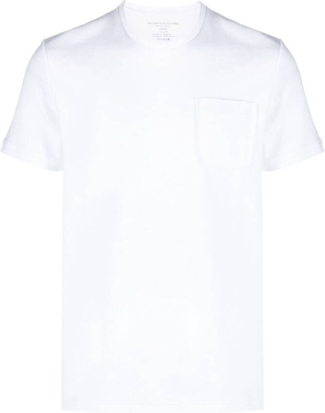 Majestic Filatures T-shirt met opgestikte zak Wit