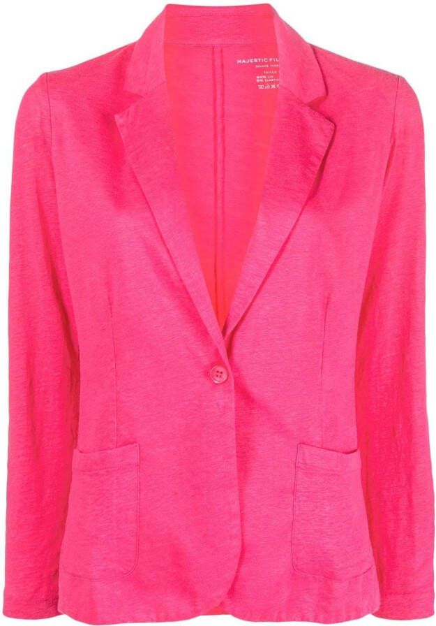 Majestic Filatures Blazer met enkele rij knopen Roze