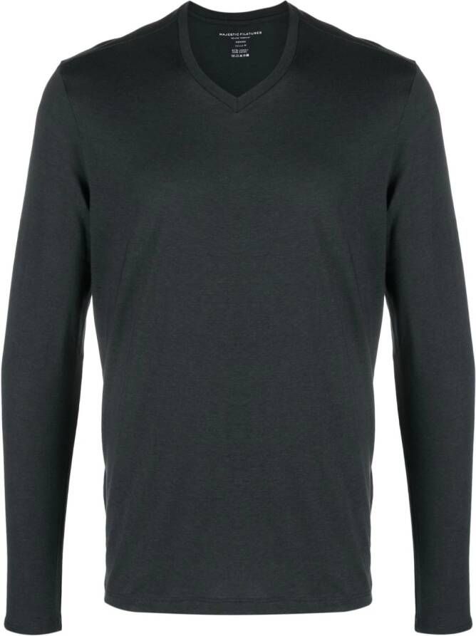 Majestic Filatures T-shirt met lyocell mix Grijs