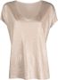 Majestic Filatures T-shirt met metallic afwerking Beige - Thumbnail 1