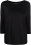 Majestic Filatures Top met cropped mouwen Zwart - Thumbnail 1