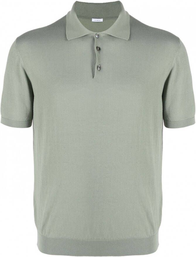 Malo Fijngebreid poloshirt Groen