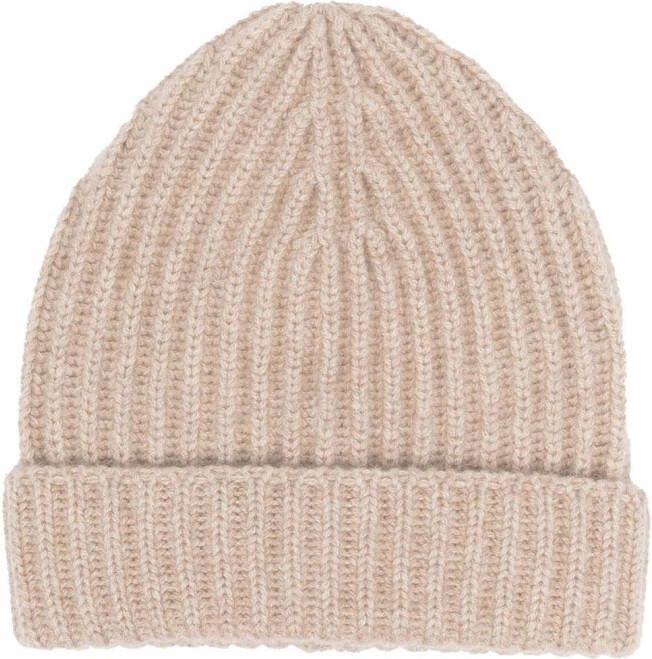 Malo Grofgebreide muts Beige