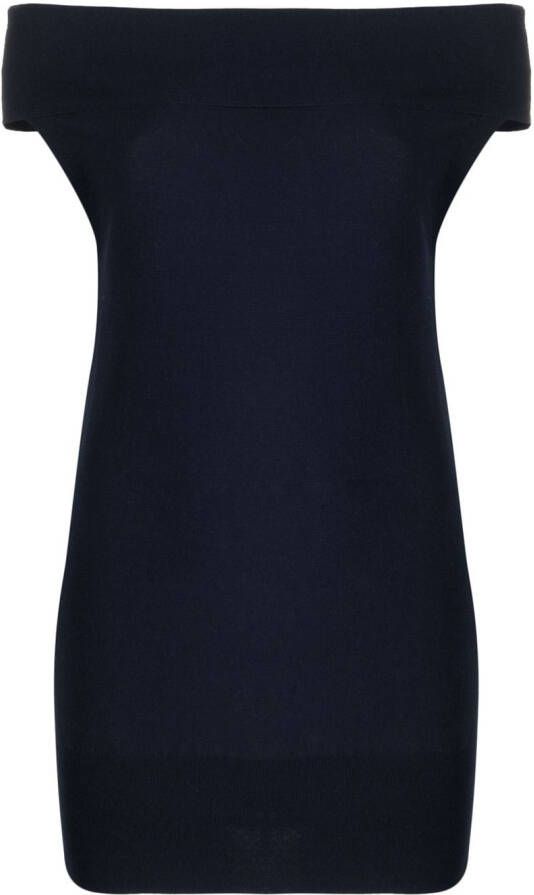 Malo Off-shoulder jurk Blauw