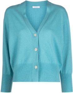 Malo perforated-detailing cashmere cardigan Blauw