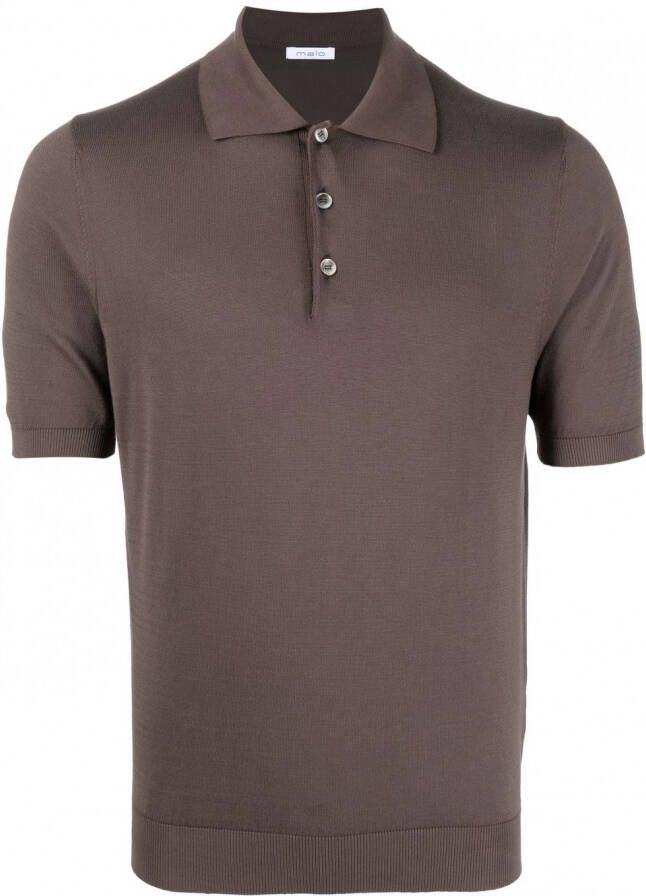 Malo Katoenen poloshirt Bruin