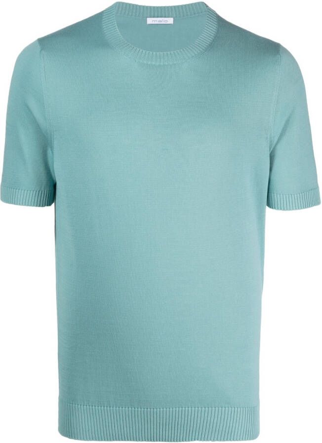Malo Katoenen T-shirt Blauw