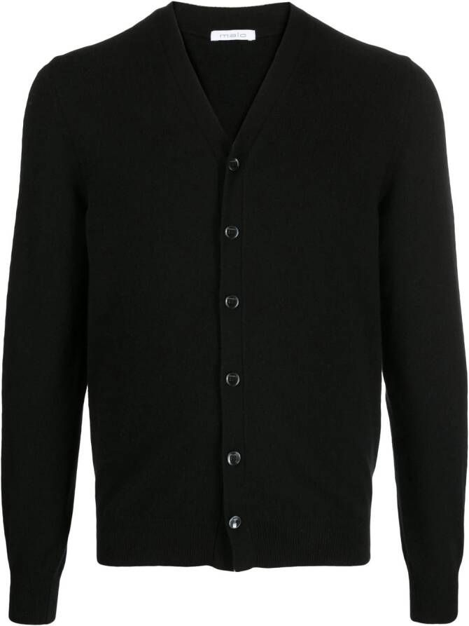 Malo Button-down vest Zwart