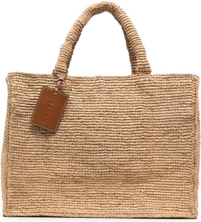 Manebi Geweven shopper Beige