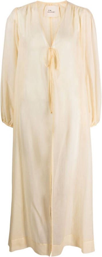 Manebi Zijden jurk Geel