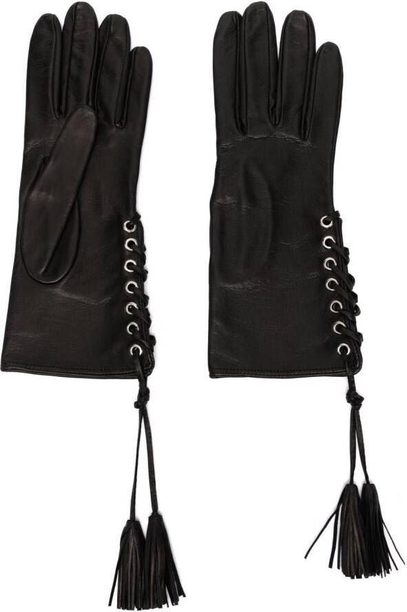 Manokhi Handschoenen met veterdetail Zwart