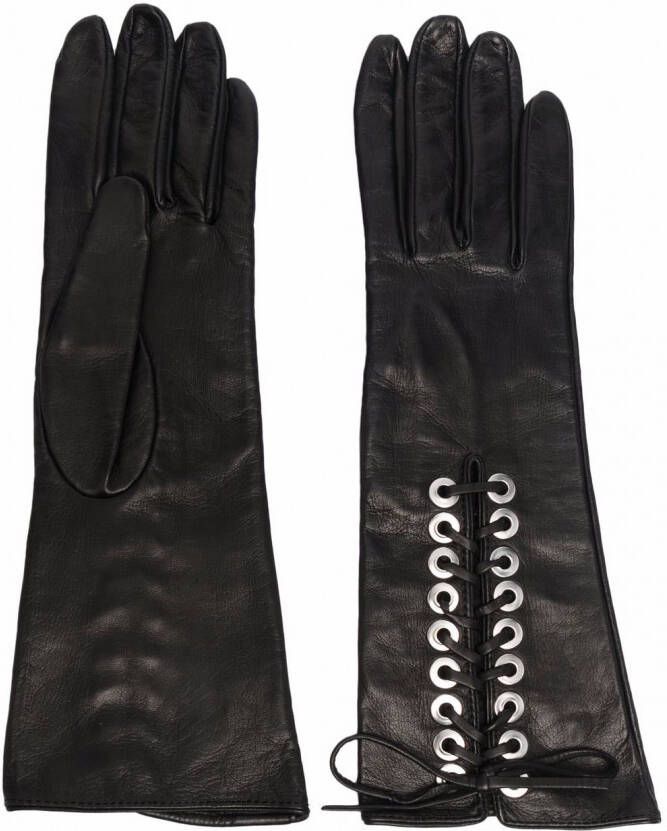 Dames Accessoires voor voor Handschoenen voor Manokhi Leer Leren Handschoenen in het Zwart 