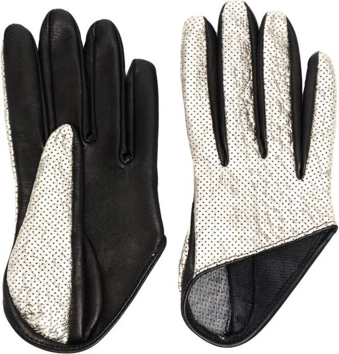 Manokhi Leren handschoenen Zwart