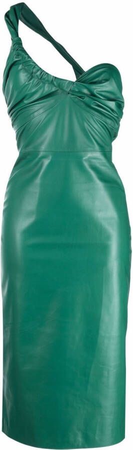 Manokhi Leren jurk Groen