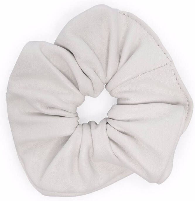 Manokhi Leren scrunchie Wit