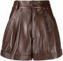 Manokhi Leren shorts Bruin - Thumbnail 1