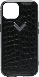 okhi x Velante iPhone 14 hoesje met krokodillenleer-effect Zwart