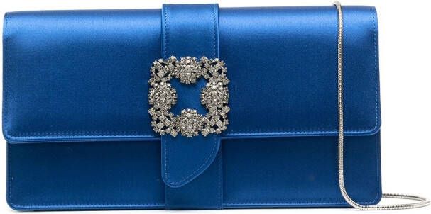 Manolo Blahnik Capri clutch Blauw