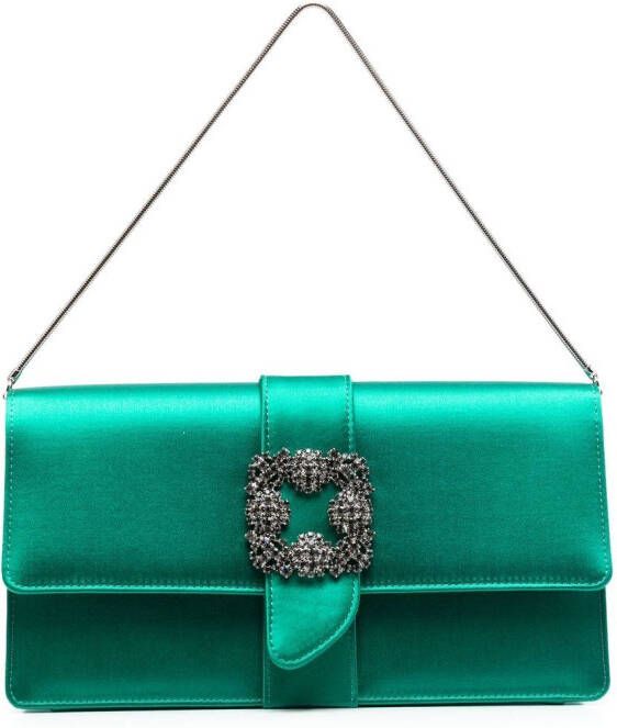 Manolo Blahnik Clutch met decoratieve gesp Groen