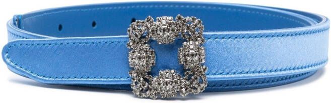 Manolo Blahnik Riem verfraaid met kristal Blauw