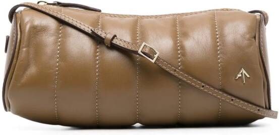 Manu Atelier Cylinder leren schoudertas Bruin