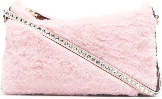 Manu Atelier Prism schoudertas van imitatiebont Roze