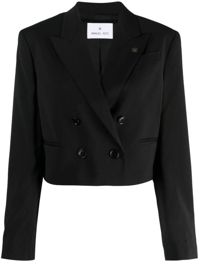 Manuel Ritz Blazer met dubbele rij knopen Zwart
