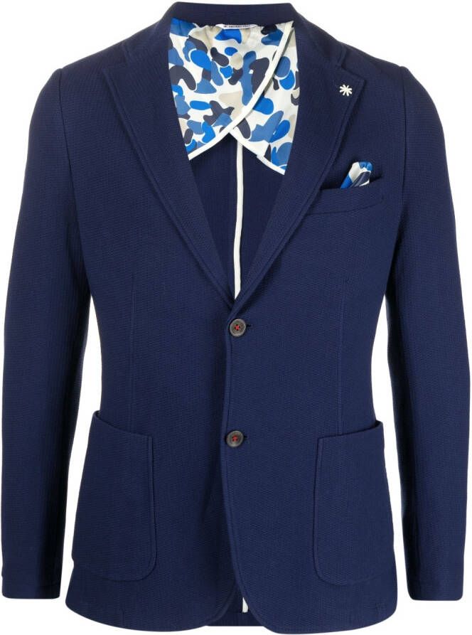 Manuel Ritz Blazer met enkele rij knopen Blauw