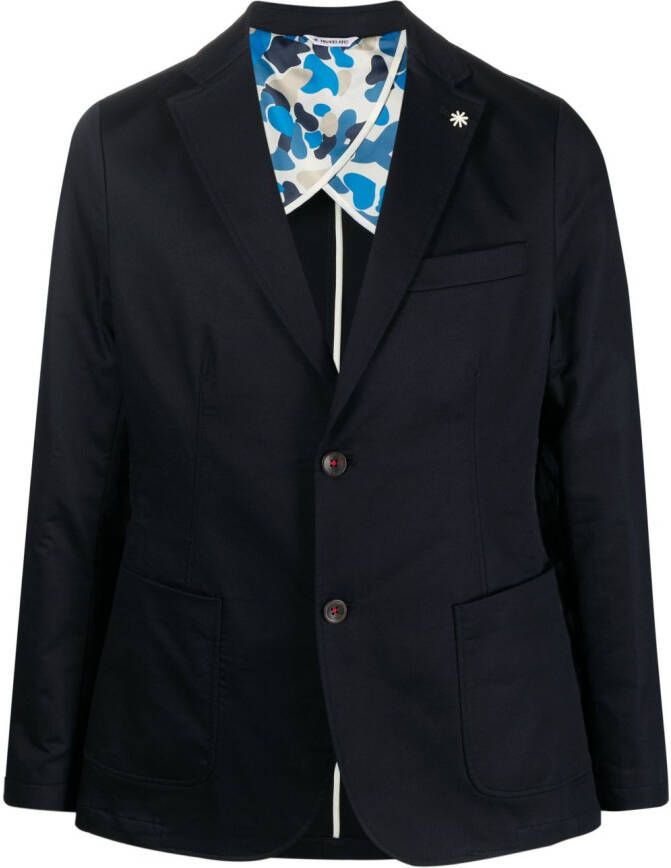 Manuel Ritz Blazer met enkele rij knopen Blauw