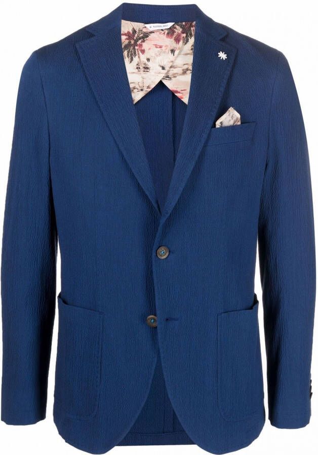 Manuel Ritz Blazer met enkele rij knopen Blauw