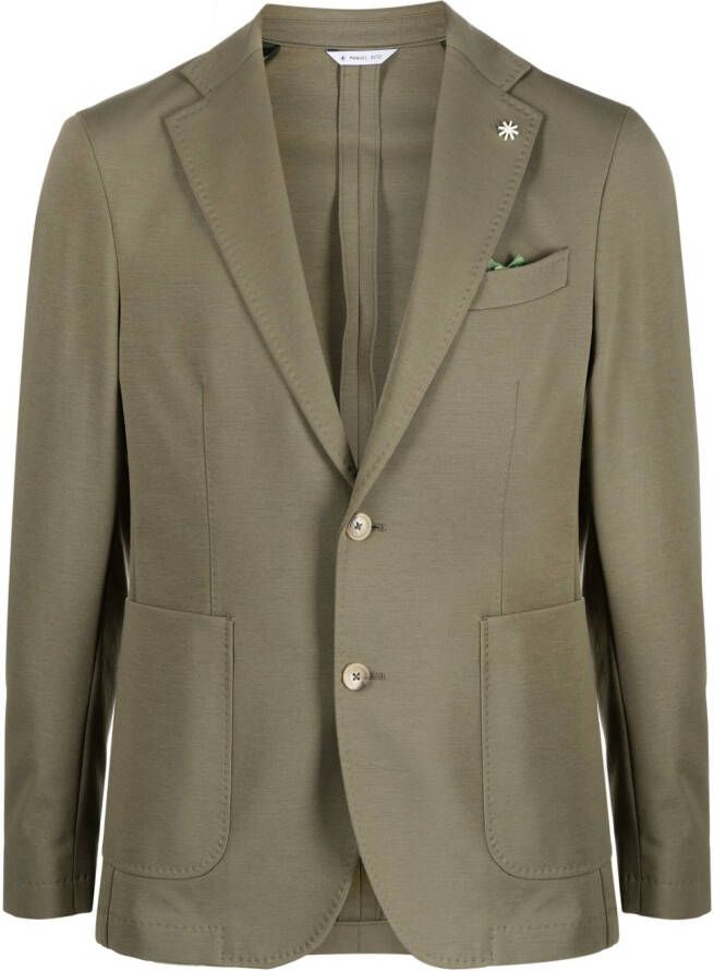 Manuel Ritz Blazer met enkele rij knopen Groen