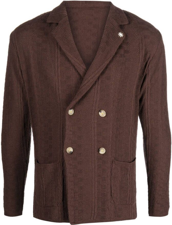 Manuel Ritz Blazer met dubbele rij knopen Bruin