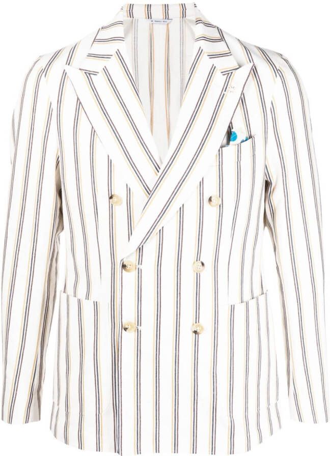 Manuel Ritz Gestreepte blazer Beige