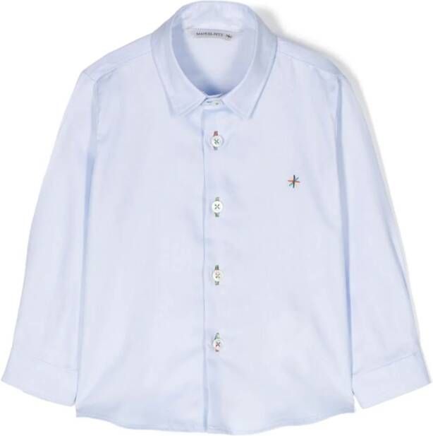 uel Ritz Shirt met geborduurd logo Blauw