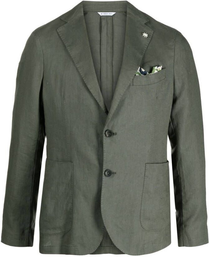 Manuel Ritz Blazer met enkele rij knopen Groen