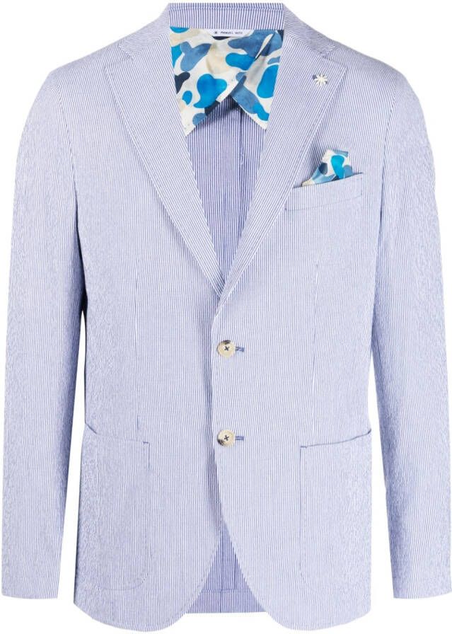 Manuel Ritz Gestreepte blazer Blauw