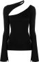 MANURI Sandy blouse met uitgesneden detail Zwart - Thumbnail 1