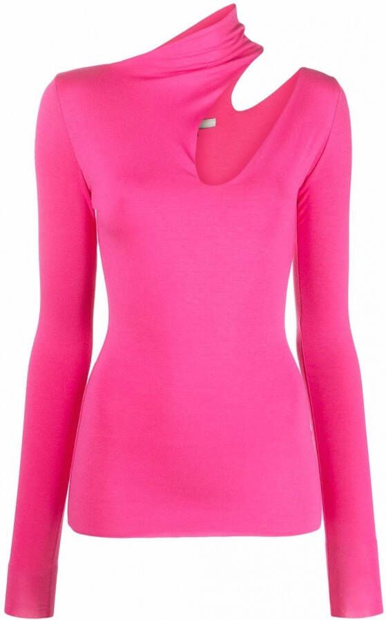 MANURI Blouse met uitgesneden detail Roze