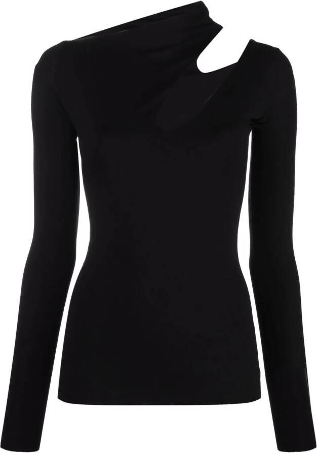 MANURI Blouse met uitgesneden detail Zwart