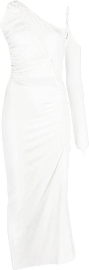MANURI Midi-jurk met afneembare mouwen Wit