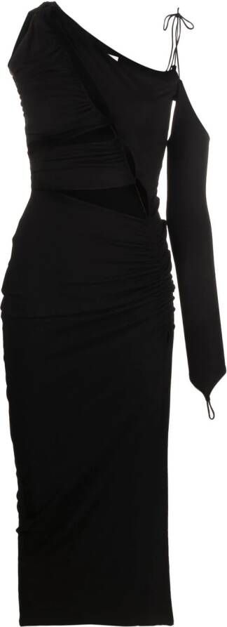 MANURI Midi-jurk met afneembare mouwen Zwart