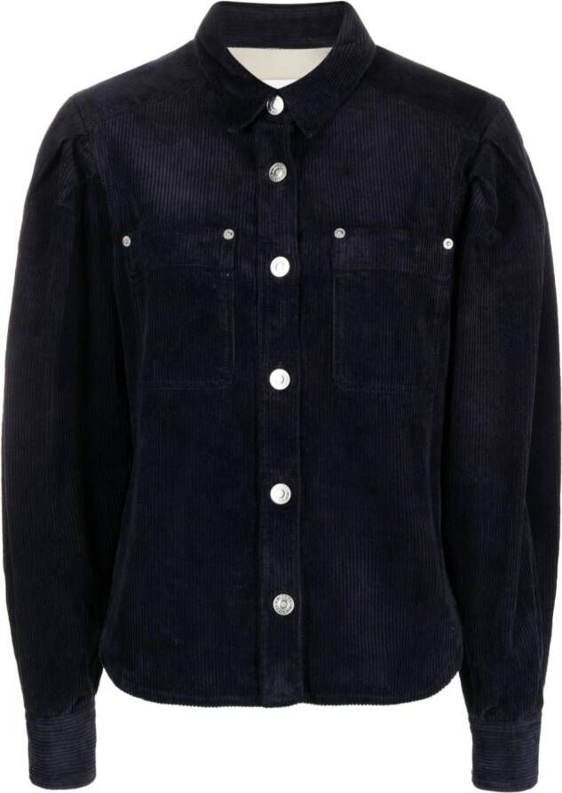 MARANT ÉTOILE Renata ribfluwelen blouse Blauw