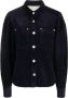 MARANT ÉTOILE Renata ribfluwelen blouse Blauw - Thumbnail 1