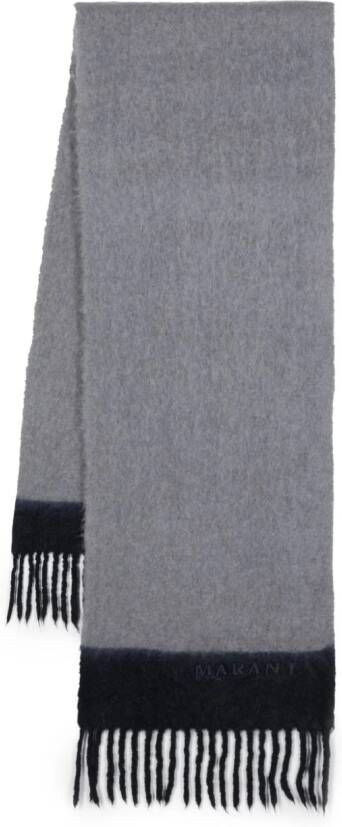 MARANT Sjaal met geborduurd logo Grijs