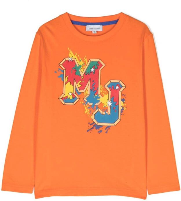 Marc Jacobs Kids T-shirt met logoprint Oranje